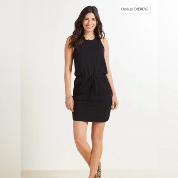 SUNDRY x EVEREVE Black Weekender Tank Racerback Dress Drawstring POCKET 1 SM USA - Picture 2 of 14